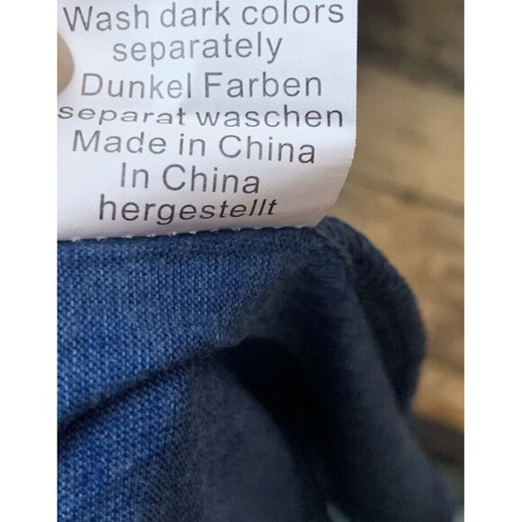 Medium T Shirt Dress V Neck Short Sleeved Heathered Blue Pockets - Picture 5 of 5